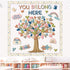 Boho Classroom Tree Bulletin Board Decor You Belong Here Heart Cutouts Border Supplies for Chalkboard Elementary School
