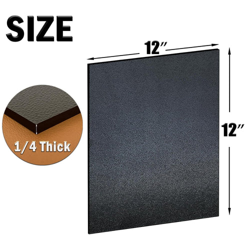 ABS Plastic Sheet 1/4 Inch Thick - 12" x 12" Black Rigid Moldable Panel for Structural Parts and DIY Home Decor