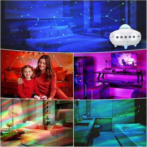 SUNFUCAN 12 4 Galaxy Projector Star Projector Zodiac Constellations, Aurora Color Combinations, Dynamic Star
