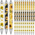 Qilery 30 Pcs Sunflower Ballpoint Pens Retractable Yellow Flower Pens Medium Point 1.0 mm for School Office Journaling