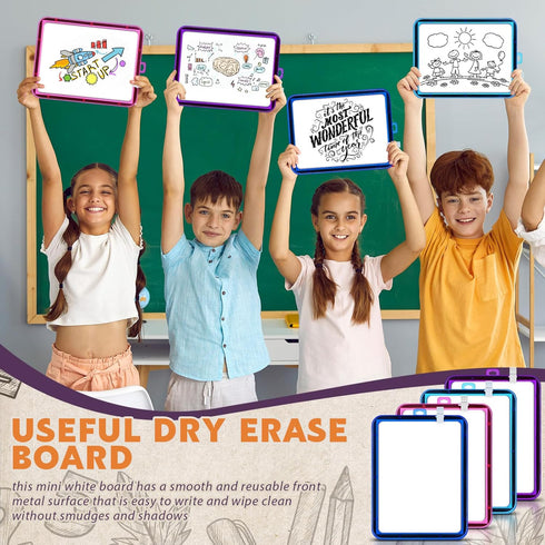 Outus 10 Pcs Mini White Boards 8.5 x 11'' | Mini Magnetic Dry Erase Board, Small Colored Double Sided Writable Graffiti