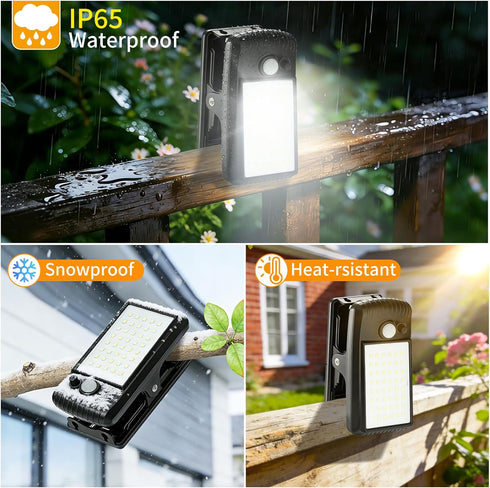 2 Pack 40 3 65 YJFWAL Solar Lights Outdoor LED Modes Clip on Lights Outdoor Solar Security Light Solar Motion Sensor