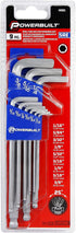 Powerbuilt Alltrade 640081 9 Piece SAE Long Arm Ballend Hex Key Set