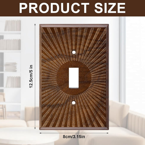 10 (8.2 13cm,Single DoubleFill Pcs Walnut Wood Switch Cover Brown Outlet Covers Wall Plate Decorative Boho Plug Plate