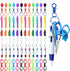 Glenmal 72 Pcs Badge Reel Pen Mini Highlighter Set, Mini Scissors, Neon Nurse Pen, LED Keychain Clip
