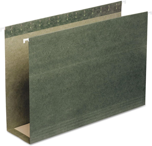 Box Bottom Hanging File Folder, Smead, 3" Expansion, Legal Size, Standard Green, 25 per Box