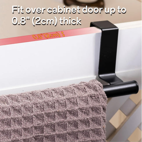 0.8" Over-Cupboard Stainless Steel Towel Bar - Single for Cabinet Doors