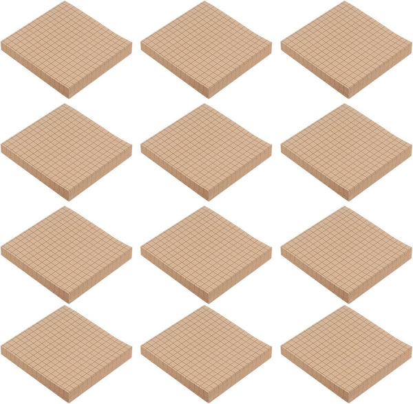 PATIKIL 3 x 3 Inch Lined Grids Sticky Notes, 12 Pads/Pack, 960 Sheets, Adhesive Memo Post for Office