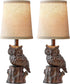 14.25" G-SAFAVA Small Table Lamp for Living Room Farmhouse Bedside Resin Single Lamp with Brown Owl Lamp Shape