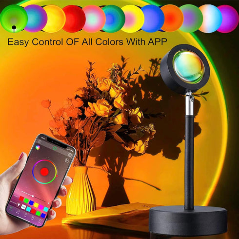 Onveta Lighting Sunset Remote-16 Setting-Golden Lamp with Phone APP Colors LED Projection Light-Ambient Lighting Mood