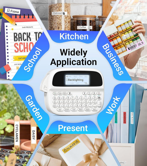 Label Maker Machine with Tape, Rechargeable Handheld Bluetooth Label Maker Printer for School Supplies, M950