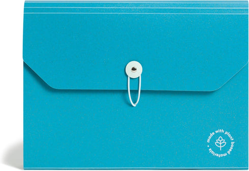U Brands U-Eco 13 Pocket Poly Expandable File, Letter Size 8.5" x 11", Brights, Protective Flap with Closure