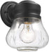 Transitional 1 Light Textured Black Outdoor Wall Sconce 9" Height