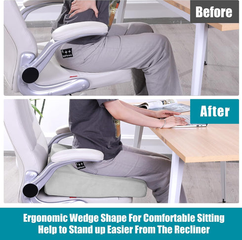 Up,5" 20"x20" HOMBYS Wedge Recliner Seat Cushion for Long Sitting Chair, Cushion for Elderly Esay to Get Thick Large