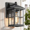 LALUZ Black Outdoor Wall Sconce Lights, Modern Farmhouse Porch Lights Outdoor Wall