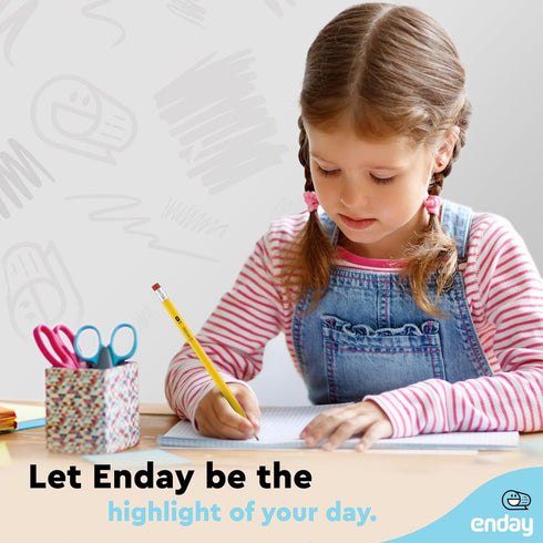 Enday Presharpened #2 Pencils, 24 Count, Wood-Cased Yellow Pencils with Latex-Free Eraser for School Supplies