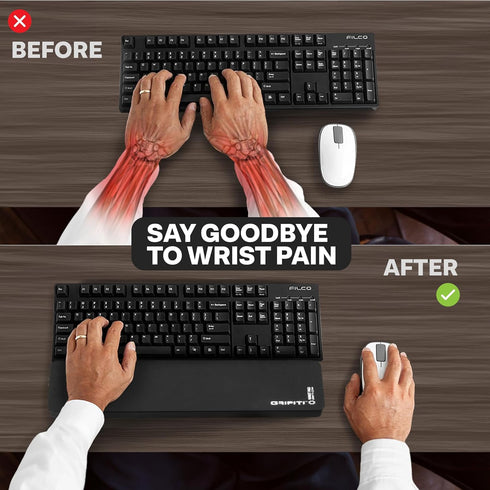 Grifiti Fat Wrist Pad, 12" x 2.75” x 0.75" Inch Keyboard Rest, Thick Small Ergonomic Support for Computer Keyboards,