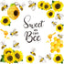 Rozer 35 Pcs Summer Bee Bulletin Board Decorations, Back to School Bee Cutouts with Adhesive Dots for Classroom