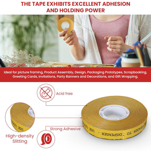 GGR Supplies T.R.U. ATG-7502 ATG Tape (Acid Free Adhesive Transfer Tape) - 1/2 in. Wide x 36 yds. (Pack of 6)