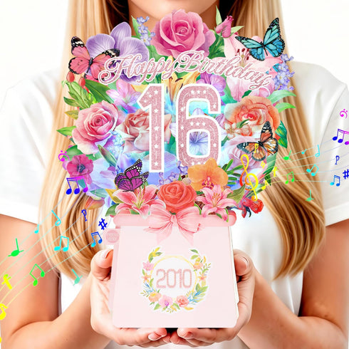 OLOSONG Sweet 16th Birthday Cards, Light and Music 16 Years Old Happy Birthday