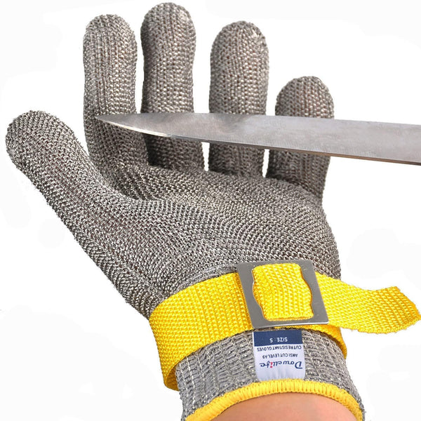 Dowellife Level 9 Cut Resistant Glove, Stainless Steel Mesh Knife Cutting Glove for Kitchen
