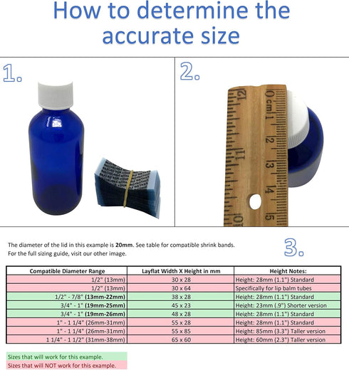 Clear Perforated Shrink Sleeve 65 x 60 mm for Small Jars, Beverage Bottles, Bundle of 500