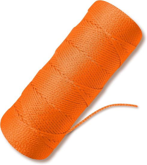 Orange Mason Line String, #18 Braided Nylon, 500 Ft Length for Gardening or Masonry