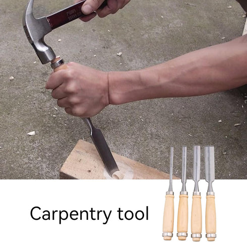Semicircle Chisel Inner Edge Woodworking Gouge, Carpenter Wood Hand Chisel Tool, Pack of 4