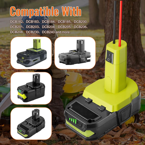 Power Wheel Battery Adapter for Ryobi, Battery Converter Kit with 12 AWG Wire, Fuses, and Connectors