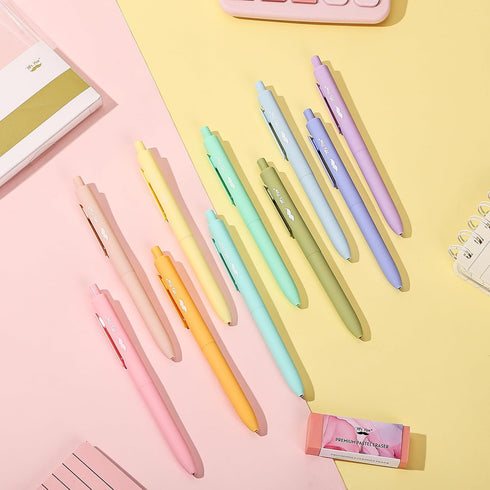 Mr. Pen- Retractable Gel Pens, 10 Pack, Colorful Ink Gel Pens, Pastel Barrels, Fine Point 0.5mm, Cute Pens