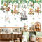 decalmile Jungle Animal on Swings Wall Stickers Safari Animal Elephant Giraffe Monkey