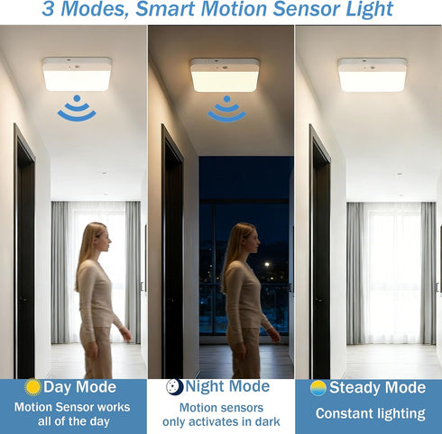 Closet 400LM Dimmable 3 NARUNDREN Rechargeable Motion Sensor LED Ceiling Light with Remote, Wireless Battery Operated