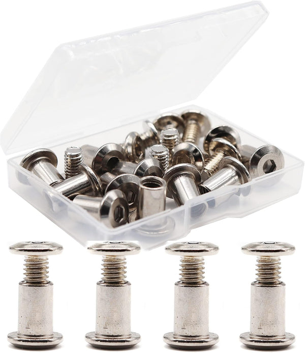 binifiMux 10-Pack M6 x 10mm Rivet Hex Socket Head Cap Connecting Bolt and Barrel Nut for Furniture