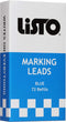 Listo 162 Marking Pencils Refill, Box of 72, Grease/China/Wax Pencils, Made in USA (Blue)