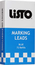 Listo 162 Marking Pencils Refill, Box of 72, Grease/China/Wax Pencils, Made in USA (Blue)