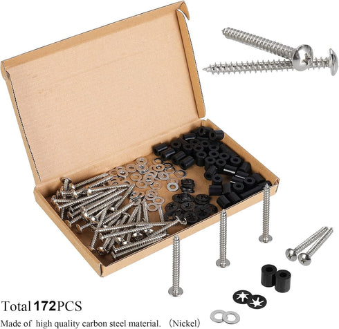 43 Set (172Pcs) Pegboard Mounting Kit - Installation Hardware with Screws, Spacers, Washers for 1/8 and 1/4 Inch