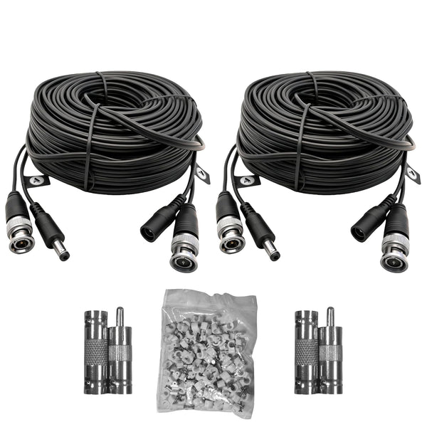 2 Pack 66ft (20M) 4K Ultra HD BNC Video Cable Wire, Security