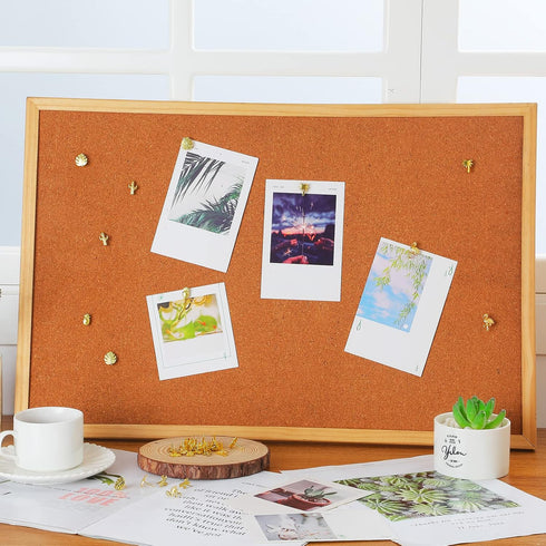 Eersida 40 Pieces Gold Push Pins, Cute Decorative Thumb Tacks with 5 Designs for Photos, Wall, Maps, Bulletin Board