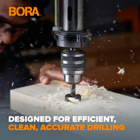 BORA BFB-009751 1 1/8" Dia Tempest Forstner Bit, 3-1/2" OAL for Wood Drilling and Cabinet Making