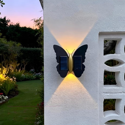 HAKSEIFA Butterfly Wall lihgts Decorations Solar Fence Lights Outdoor Solar Deck Light Waterproof LED Solar Powered