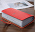 RFID Blocking Leather Business Card Organizer, Holds 96 Cards, Professional Name Card Book, Red