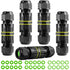 5-Pack IP68 Waterproof 2 Way 3-Core Junction Box Electrical Cable Connector, M16 Wire Range (3.5-10mm) for Outdoor