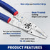 WORKPRO Wire Strippers Cutter, 8-inch Long Nose Wire Stripping Tool, Stainless Steel Wire Crimping Tools & Pliers,