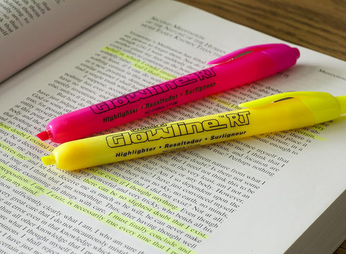 Promarx HS09-ALCB02-48 Glowline RT Retractable Highlighters Yellow and Pink 2 Count