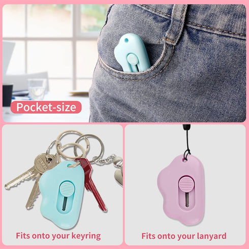 Cute Cloud 6Pcs Mini Utility Knife, Retractable Box Cutter for Office, Home, School, DIY Crafts
