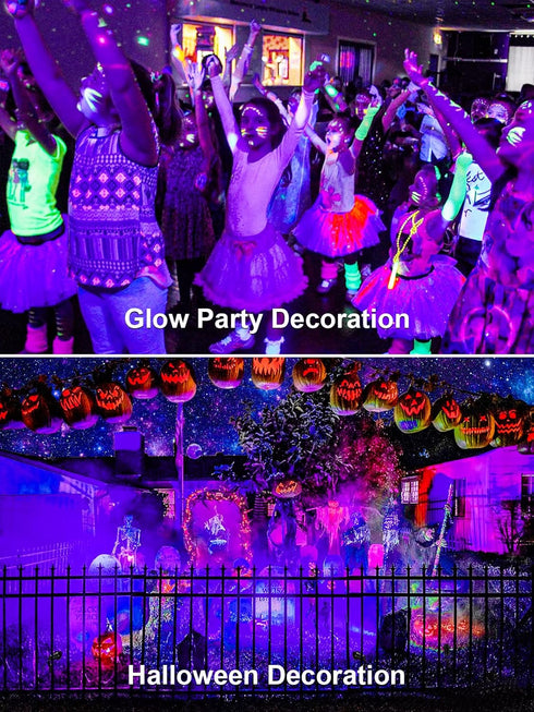 ZUCKEO 15W Halloween Black Light Spotlight, Waterproof LED Blacklight for Glow Party, Body Paint, Yard Garden Decor