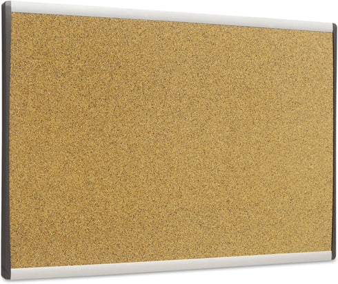 Quartet Bulletin Board, 30" x 18", Corkboard, Aluminum Frame, Tan (ARCB3018)