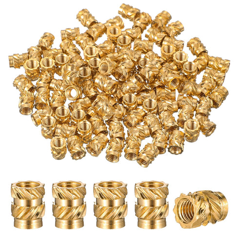 iplusmile 100pcs 3D Printing Brass Nuts, M3 Thread Brass Knurled Nuts for 3D Printer, Laptop Automotive Plastic Shell