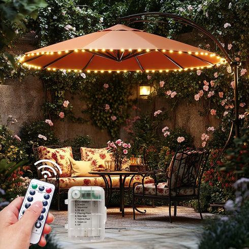 Patio Umbrella Lights Cordless LED Market Table Umbrella Lights with Remote Control