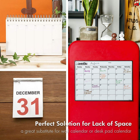 Magnetic Dry Erase Fridge Calendar Whiteboard for Refrigerator Planners, 16.9 Inches x 11.8 Inches